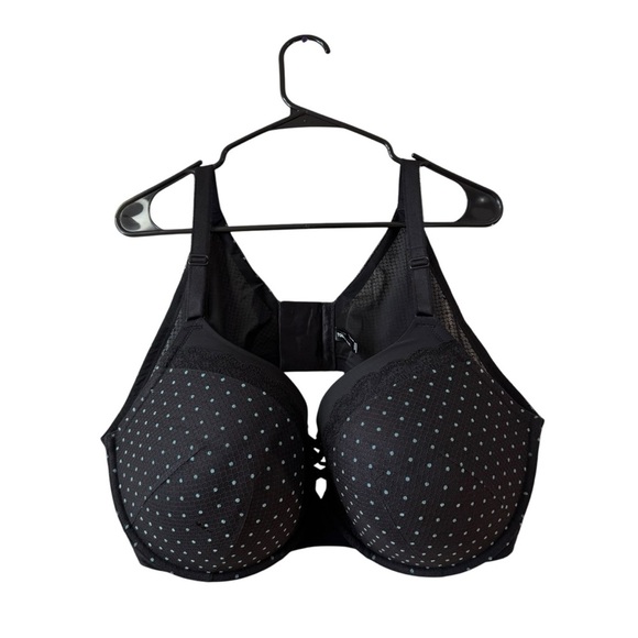 torrid Other - Torrid Curve 360 Back Smoothing Push-Up Plunge Bra Plus Size 46F Black Polka Dot